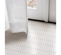 Alwayspon Peel and Stick Floor Tiles, 20cm/8inch×20Sheet Waterproof Removable Non-Slip Vinyl Plank Flooring Tile for Bathroom Kitchen Bedroom, Renter Friendly Floor Decor DIY, White Retro Red Arch