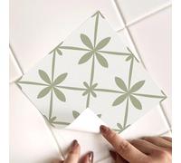 Alwayspon Sage Green Self-Adhesive Vinyl Wall Tile Stickers, 25Pcs 20cm/8inch Peel and Stick on Tiles Transfer Waterproof Splashback for Kitchen Bathroom