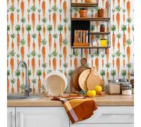 Alwayspon Self Adhesive Carrots Wallpaper, Peel and Stick Furniture Transfer Sticker Decals Living Kids Room Wall Art, Sticky Back Vinyl Film Roll for Drawer Cabinet Wardrobes Covering Decor