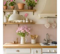 Alwayspon Tile Sticker, 15cm/6inch Retro Pink Self Adhesive Stick on Tiles Transfer Sticker for Bathroom Kitchen, Splashback, Peel and Stick Vinyl Floor Wall Tiles Sticker