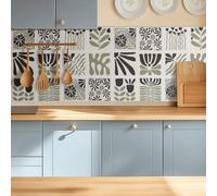 Alwayspon Tile Sticker, 20PcsX20cm/8inch Sage Green Floral Self Adhesive Stick on Tiles Transfer Sticker for Bathroom Kitchen, Splashback, Peel and Stick Vinyl Floor Wall Tiles Sticker