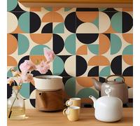 Alwayspon Tile Sticker, 25PcsX20cm/8inch Orange Blue Self Adhesive Stick on Tiles Transfer Sticker for Bathroom Kitchen, Splashback, Peel and Stick Vinyl Floor Wall Tiles Sticker