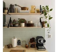 Alwayspon Tile Sticker, Sage Green Self Adhesive Stick on Tiles Transfer Sticker for Bathroom Kitchen, Splashback, Peel and Stick Vinyl Floor Wall Tiles Sticker, 10PcsX20cm/8inch