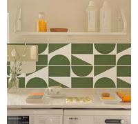 Alwayspon Tile Sticker, Sage Green Terrazzo Self Adhesive Stick on Tiles Transfer Sticker for Bathroom Kitchen, Splashback, Peel and Stick Vinyl Floor Wall Tiles Sticker, 10PcsX20cm/8inch