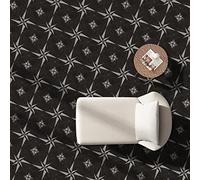 Alwayspon Vinyl Floor Tiles Sticker, Waterproof Non-slip Splashback Thicken PVC Vinyl Flooring Tiles, Self-adhesive Peel and Stick, 12inchx12inch/30x30cm, Black and White Cement Flowers