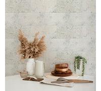 Alwayspon Vinyl Floor Wall Tile Sticker, Non-slip Sticky Back Tile Decals for Kitchen Bathroom Self-adhesive Peel and Stick PVC Floor Sticker DIY, Retro White, 30cmX15cmX4Pcs Set