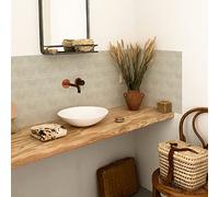 Alwayspon Vinyl Floor Wall Tile Sticker, Non-Slip Sticky Back Tile Decals for Kitchen Bathroom Self-Adhesive Peel and Stick PVC Floor Sticker DIY, Ivory, 30cmX15cm X24Pcs Set