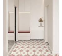 Alwayspon Vinyl Flooring, 20Pcs 20cm/8inch Pink Star Waterproof Non-slip Floor Tiles Decal for Kitchen Bathroom Living Room, Self-adhesive Peel and Stick Vinyl Sticker