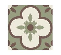 Alwayspon Vinyl Flooring Tile Sticker, 12Px30cm/12inch Peel and Stick Vinyl Floor Wall Planks Self-Adhesive Splashback Stick on Tiles Transfer Sticker for Bathroom Kitchen, Retro Green Floral