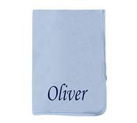 Alwaystrusted Personalised Gift Baby Blue Receiving Wrap Blue Name Italic Font Boy AT-TF21-33-RB