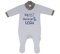 Alwaystrusted Personalised Gift Baby Boys Knitted Cotton Romper with Feet Blue My 1st Chinese New Year Glitter Boy AT-SB77-23-RB