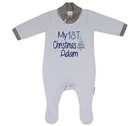 Alwaystrusted Personalised Gift Baby Boys Knitted Cotton Romper with Feet Blue My 1st Christmas Glitter Boy AT-SB77-24-RB