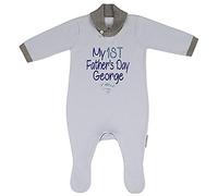 Alwaystrusted Personalised Gift Baby Boys Knitted Cotton Romper with Feet Blue My 1st Father's Day Glitter Boy AT-SB77-18-RB