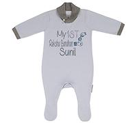 Alwaystrusted Personalised Gift Baby Boys Knitted Cotton Romper with Feet Grey My 1st Raksha Bandhan Glitter Boy AT-SB77-29-CG
