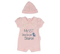 Alwaystrusted Personalised Gift Baby Girls Romper with Lace and Hat Grey My 1st Chinese New Year Glitter Girl AT-SB79-23-CG