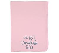 Alwaystrusted Personalised Gift Baby Pink Receiving Wrap Grey My 1st Diwali Glitter Girl AT-TF20-25-CG