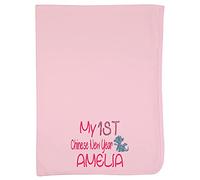 Alwaystrusted Personalised Gift Baby Pink Receiving Wrap Pink My 1st Chinese New Year Glitter Girl AT-TF20-23-M