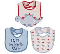 Alwaystrusted Personalised Gift Blue Boys Baby 3D Bibs Pack of 3 Blue My 1st Chinese New Year Glitter Boy AT-SB75-23-RB