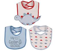 Alwaystrusted Personalised Gift Blue Boys Baby 3D Bibs Pack of 3 Grey My 1st Easter Glitter Boy AT-SB75-26-CG