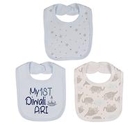 Alwaystrusted Personalised Gift Blue Elephant Bib Pack Blue My 1st Diwali Glitter Boy AT-TF50-25-RB