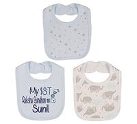 Alwaystrusted Personalised Gift Blue Elephant Bib Pack Blue My 1st Raksha Bandhan Glitter Boy AT-TF50-29-RB