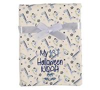 Alwaystrusted Personalised Gift Blue Giraffe/Monkey Baby Blanket Blue My 1st Halloween Glitter Boy AT-SB45-19-RB