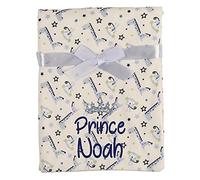 Alwaystrusted Personalised Gift Blue Giraffe/Monkey Baby Blanket Blue Prince Boy AT-SB45-08-RB
