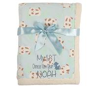 Alwaystrusted Personalised Gift Blue Printed Panda Baby Blanket Grey My 1st Chinese New Year Glitter Boy AT-SB47-23-CG