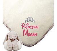 Alwaystrusted Personalised Gift Bunny Blanket Teddy Pink Princess Girl AT-MB10-06-M