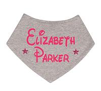Alwaystrusted Personalised Gift Grey Bandana Bib Pink Glitter Stars Girl AT-TF18-14-M