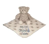 Alwaystrusted Personalised Gift Grey Bear with Coral Fleece Star Blanket Grey My 1st Christmas Glitter Boy Girl AT-SB29-24-CG