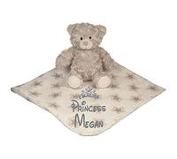 Alwaystrusted Personalised Gift Grey Bear with Coral Fleece Star Blanket Grey Princess Girl AT-SB29-06-CG