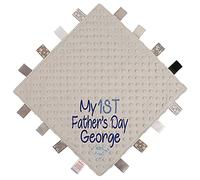 Alwaystrusted Personalised Gift Grey Bubble Square Taggie Comforter Blue My 1st Father's Day Glitter Boy AT-TF03-18-RB