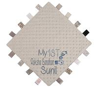 Alwaystrusted Personalised Gift Grey Bubble Square Taggie Comforter Grey My 1st Raksha Bandhan Glitter Boy Girl AT-TF03-29-CG