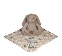 Alwaystrusted Personalised Gift Grey Rabbit Toy with Coral Fleece Heart Blanket Grey Princess Girl AT-SB30-06-CG