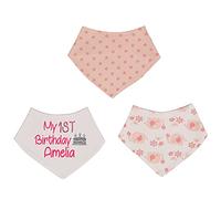 Alwaystrusted Personalised Gift Pink Elephant Bandana Bib Pack Pink My 1st Birthday Glitter Girl AT-TF49-17-M