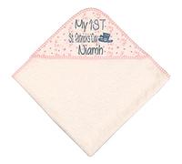 Alwaystrusted Personalised Gift Pink Flower Baby Hooded Towel Grey My 1st St. Patricks Day Glitter Girl AT-SB57-30-CG