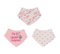 Alwaystrusted Personalised Gift Pink/White Triple Pack Bandana Bib Pink My 1st Vaisakhi Glitter Girl AT-TF45-31-M