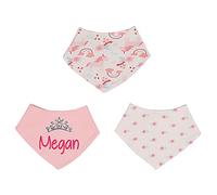 Alwaystrusted Personalised Gift Pink/White Triple Pack Bandana Bib Pink Tiara Girl AT-TF45-11-M