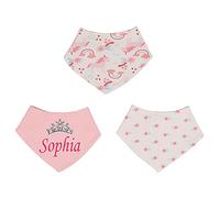 Alwaystrusted Personalised Gift Pink/White Triple Pack Bandana Bib Pink Tiara Girl AT-TF45-13-M