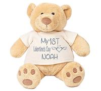 Alwaystrusted Personalised Gift T-Shirt Teddy Grey My 1st Valentine's Day Glitter Boy Girl AT-MB011-22-CG