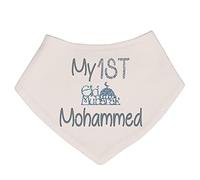 Alwaystrusted Personalised Gift White Bandana Bib Grey My 1st Eid Glitter Boy Girl AT-TF19-27-CG