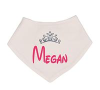 Alwaystrusted Personalised Gift White Bandana Bib Pink Tiara Girl AT-TF19-07-M