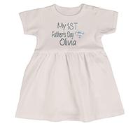 Alwaystrusted Personalised Gift White Bodysuit Dress Grey My 1st Father's Day Glitter Girl AT-TF27-18-CG