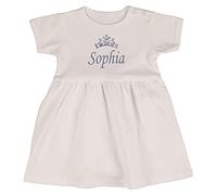Alwaystrusted Personalised Gift White Bodysuit Dress Grey Tiara Girl AT-TF27-13-CG