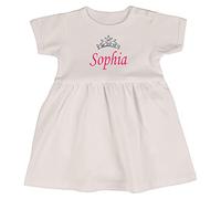 Alwaystrusted Personalised Gift White Bodysuit Dress Pink Tiara Girl AT-TF27-13-M