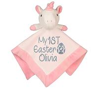 Alwaystrusted Personalised Gift White/Pink Baby Unicorn Comforter Grey My 1st Easter Glitter Girl AT-SB10-26-CG