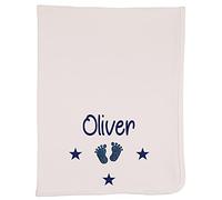 Alwaystrusted Personalised Gift White Receiving Wrap Blue Glitter Feet Boy AT-TF22-02-RB
