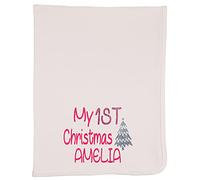 Alwaystrusted Personalised Gift White Receiving Wrap Pink My 1st Christmas Glitter Girl AT-TF22-24-M