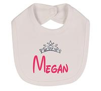 Alwaystrusted Personalised Gift White Velcro Fastening Bib Pink Tiara Girl AT-TF15-07-M